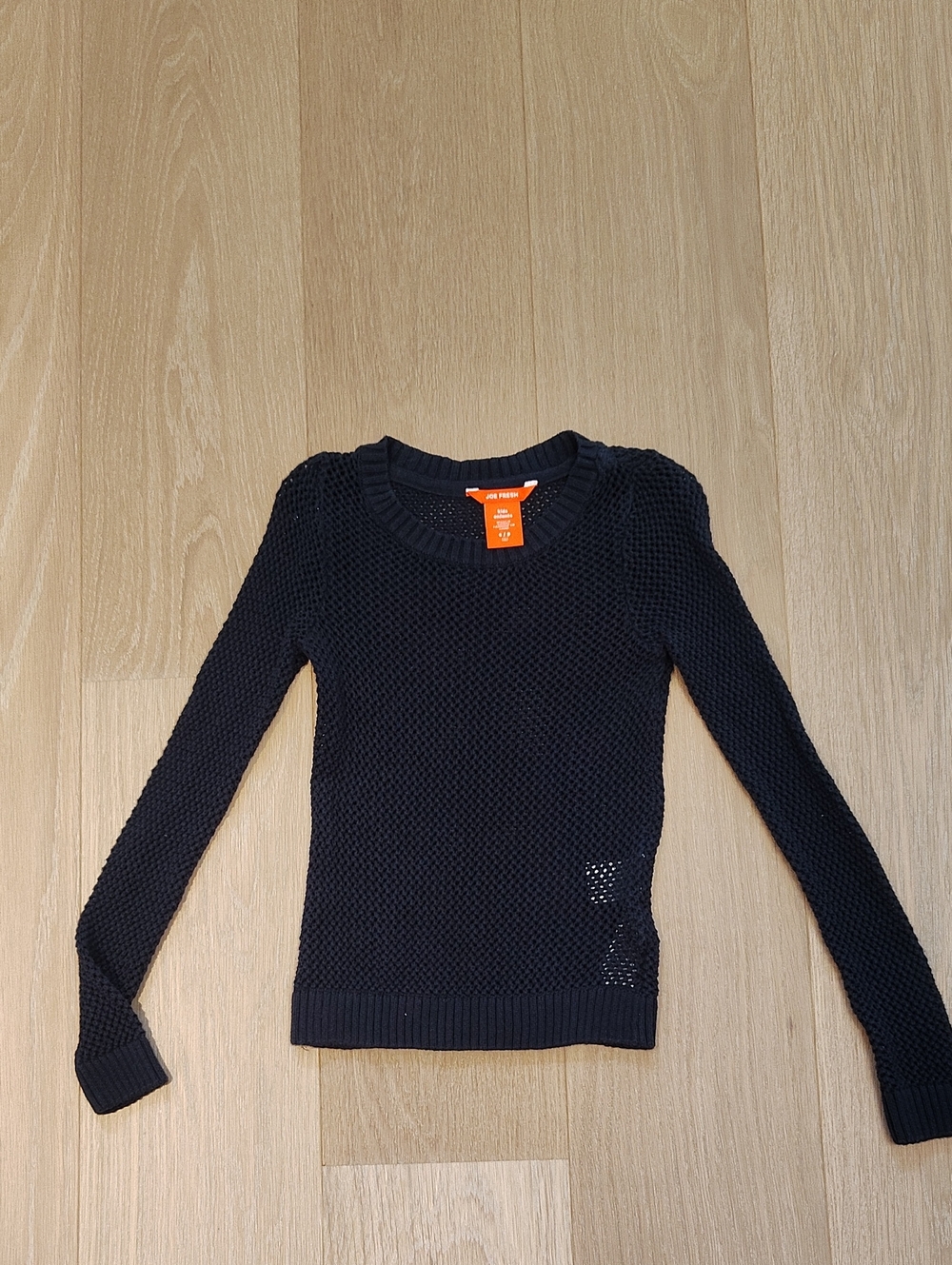 Joe Navy Black Textured Knit Crewneck Sweater